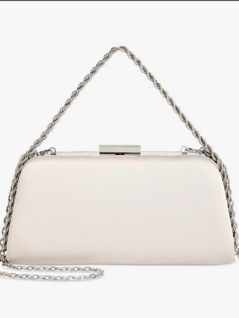 International Concepts Matte Satin Clutch Crossbody Silver Sconce Silver